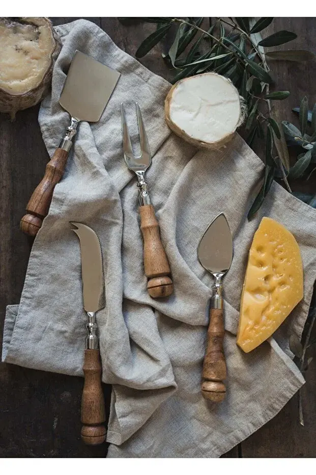 The Mia Woody Peynir Servis Takımı 4 Parça