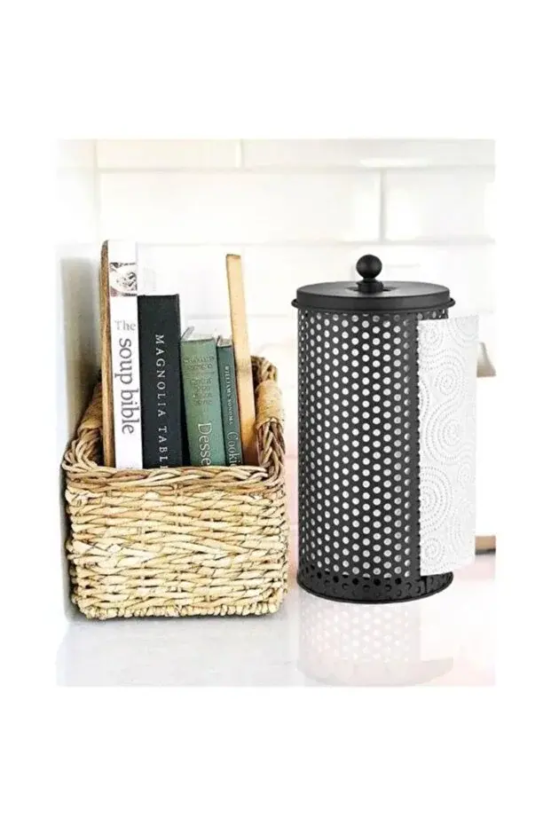 The Mia Galvaniz Kaplama Havlu Peçetelik Siyah 30x14 cm