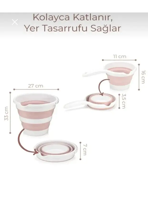 Hobby Life Katlanır Kova Maşraba 2 Li Set Pembe