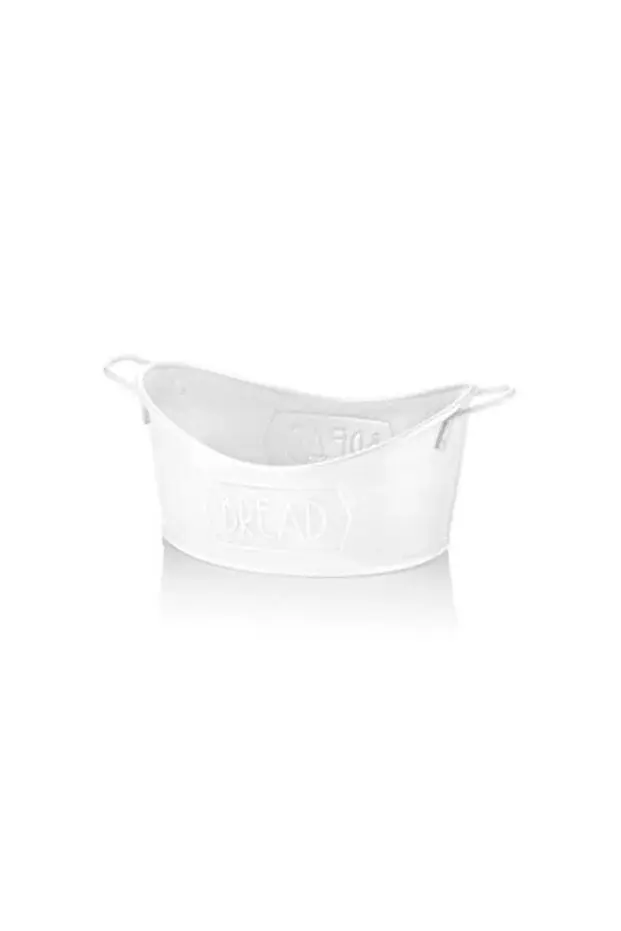 The Mia Galvaniz Beyaz Ekmek Sepeti 28x17 cm
