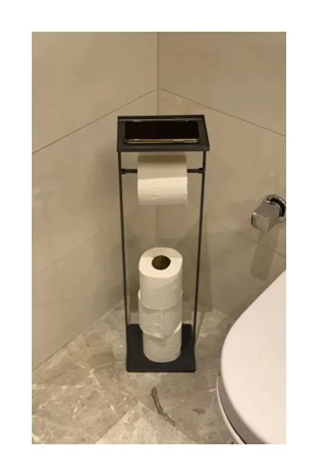 The Mia Tepsili Tuvalet Kağıdı Standı 54x15x12 Cm SİYAH