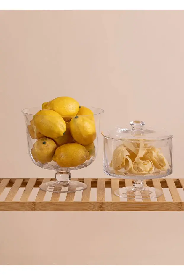 The Mia Ayaklı Cam Saklama Kabı 20 Cm