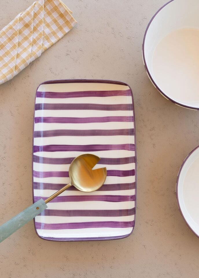 The Mia Joy Kahvaltı Takımı 6 Kişilik 18 Parça Mor