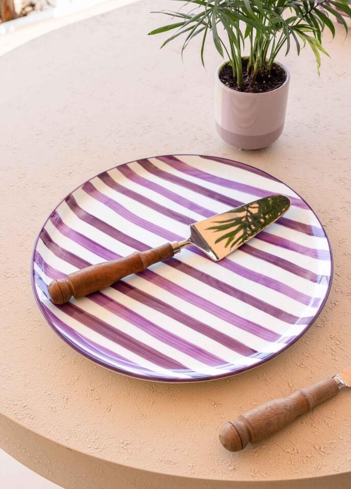 The Mia Joy Kahvaltı Takımı 6 Kişilik 18 Parça Mor