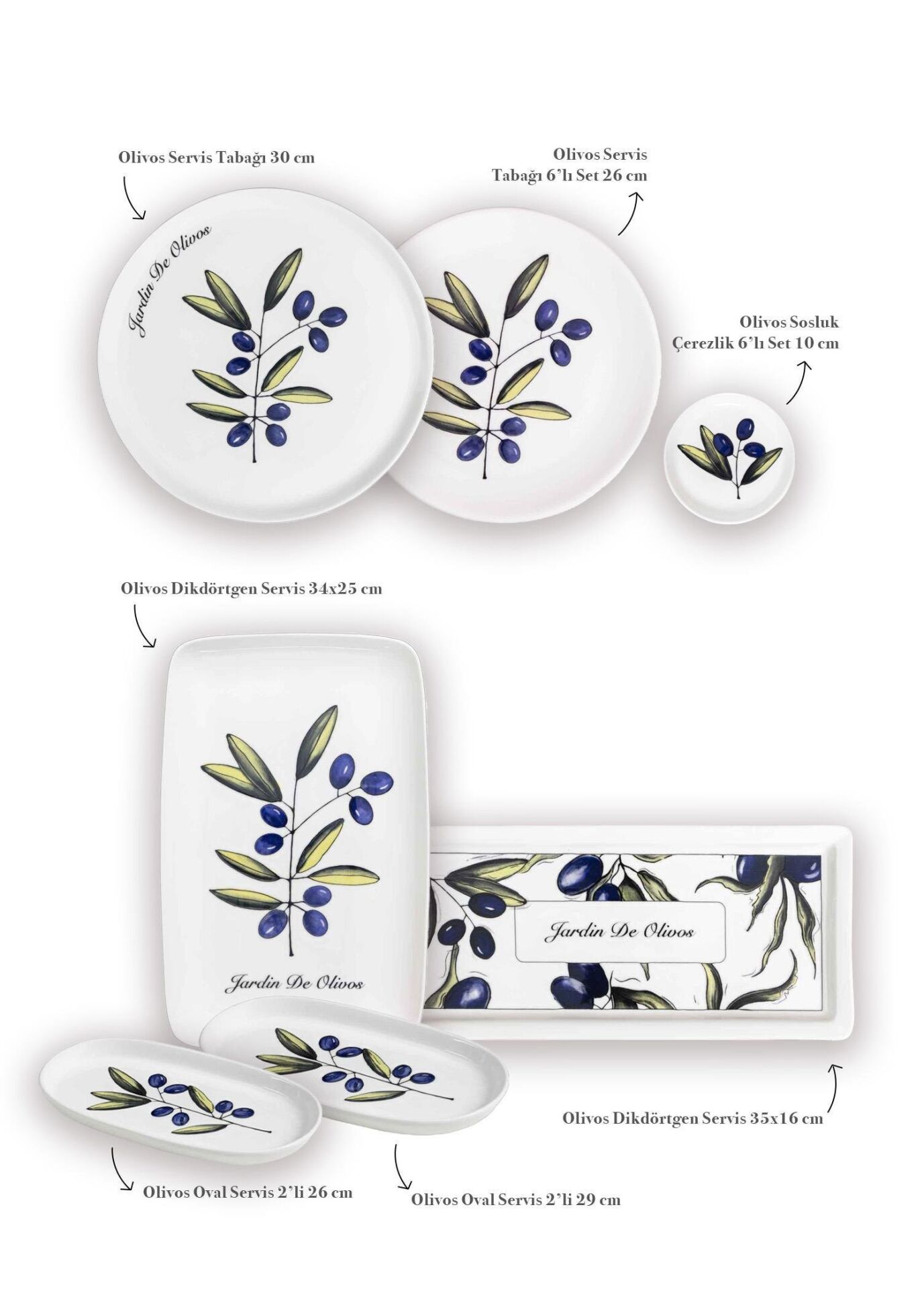 The Mia Olivos Kahvaltı Takımı 6 Kişilik 19 Parça Set