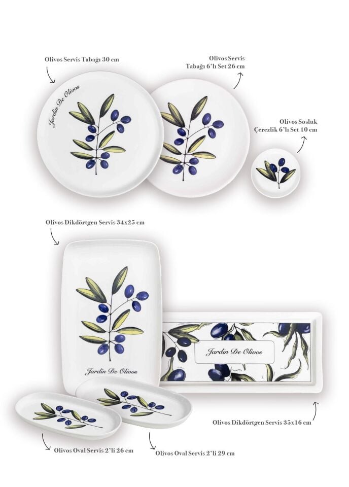 The Mia Olivos Kahvaltı Takımı 6 Kişilik 19 Parça Set