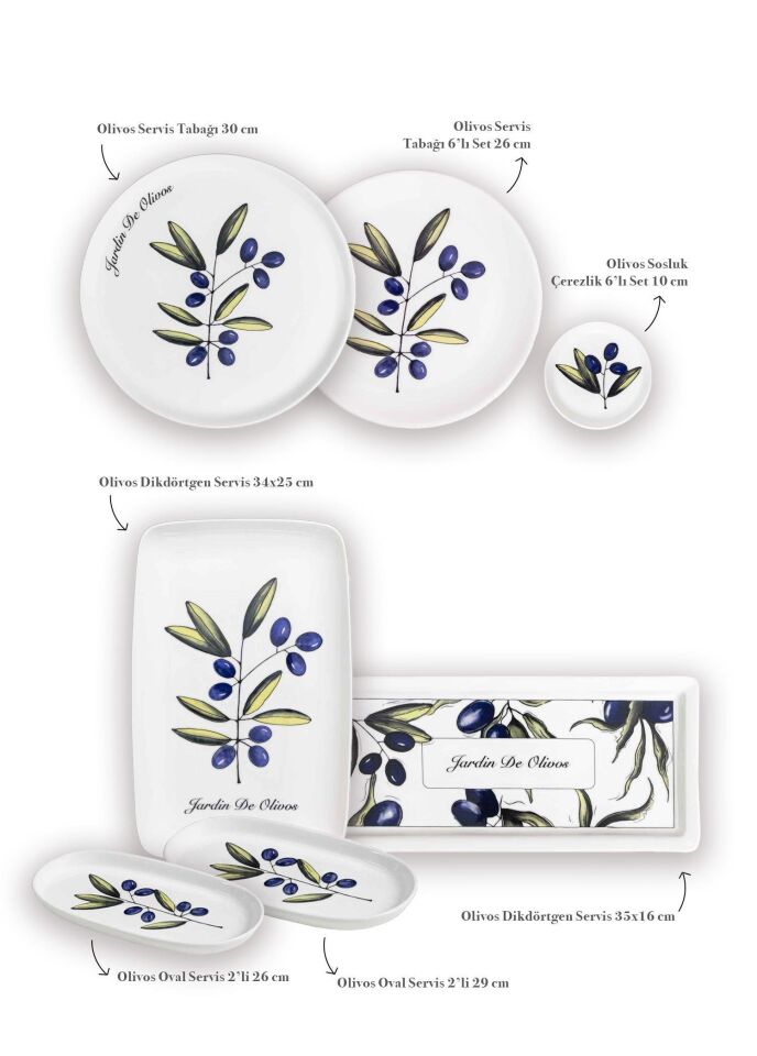 The Mia Olivos Kahvaltı Takımı 6 Kişilik 19 Parça Set