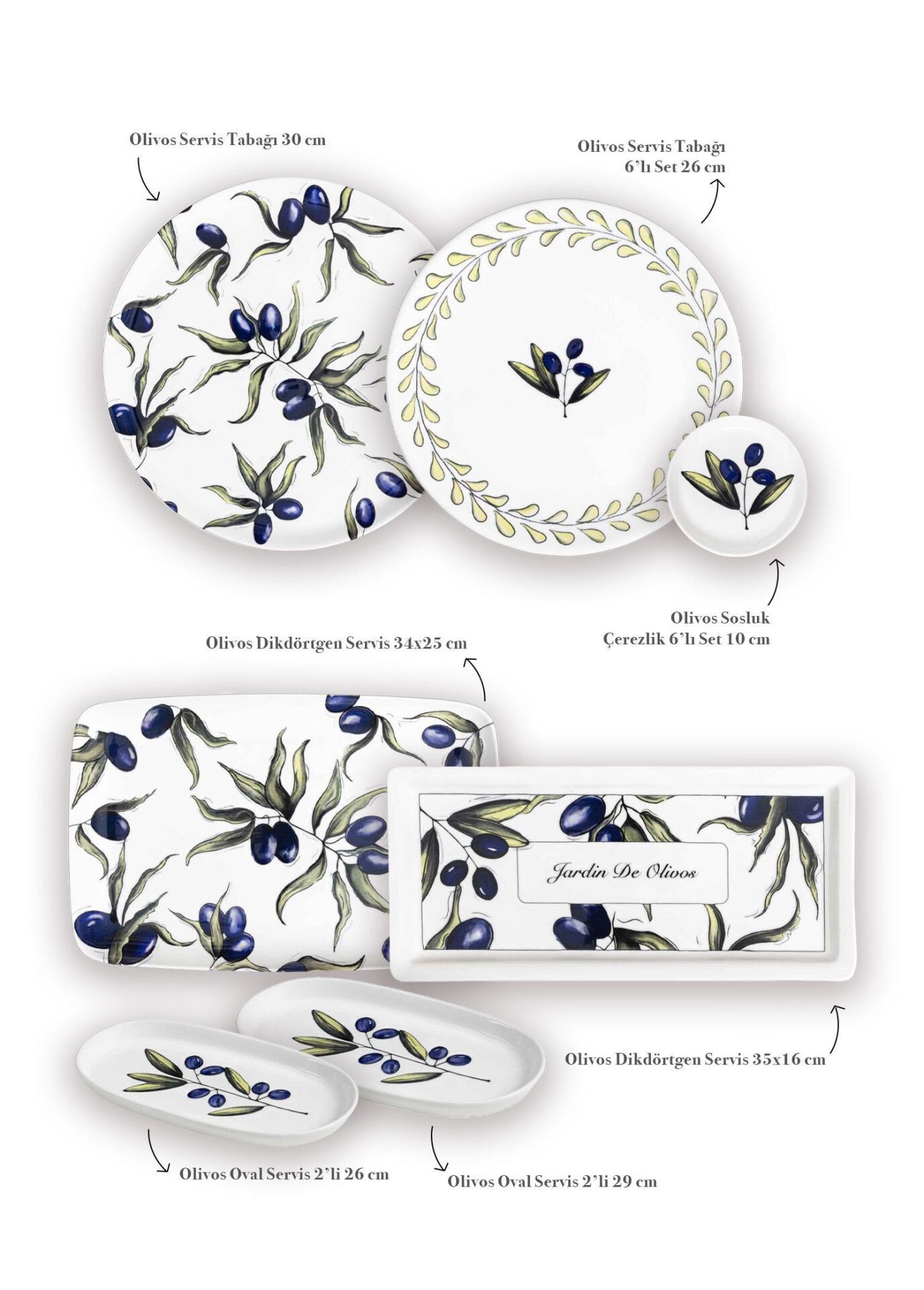 The Mia Olivos Kahvaltı Takımı 6 Kişilik 19 Parça Set