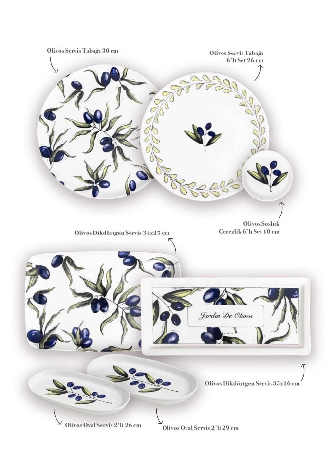 The Mia Olivos Kahvaltı Takımı 6 Kişilik 19 Parça Set