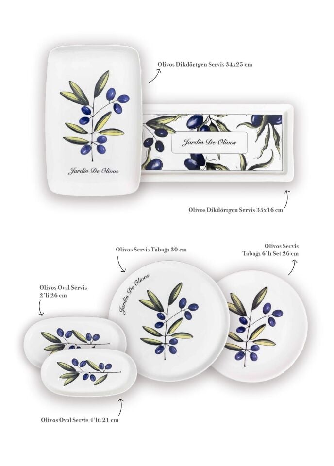 The Mia Olivos Kahvaltı Takımı 6 Kişilik 15 Parça Set