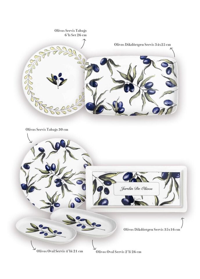 The Mia Olivos Kahvaltı Takımı 6 Kişilik 15 Parça Set