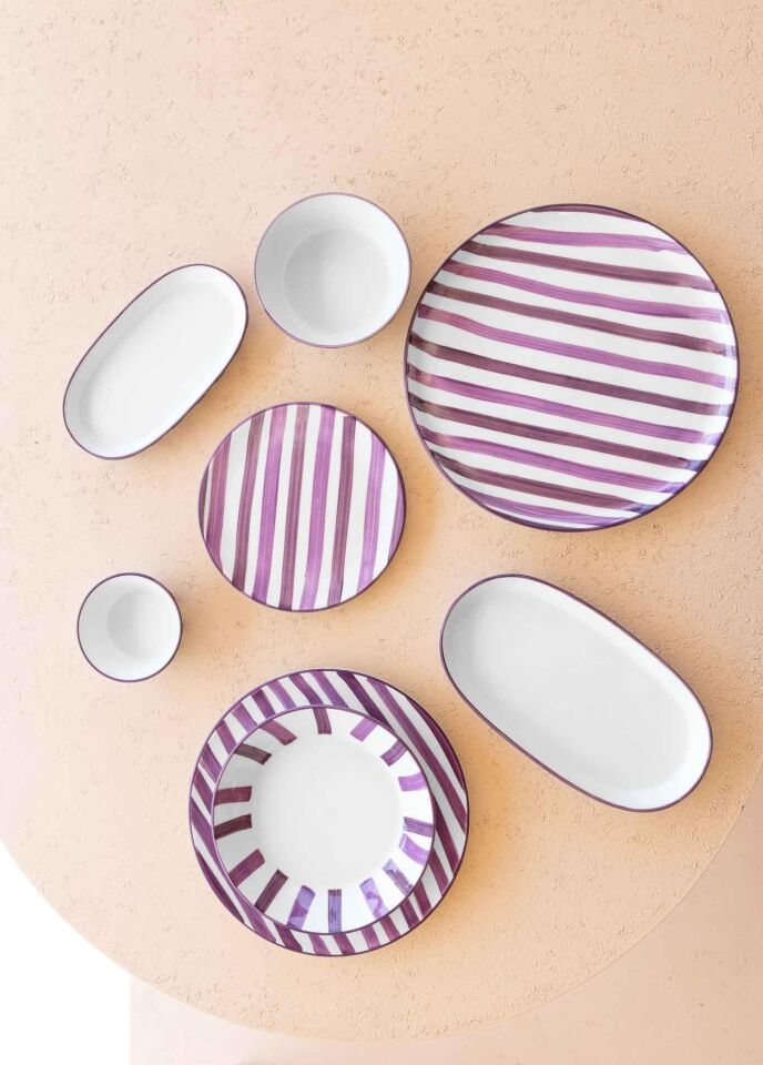 The Mia Joy Yemek Takımı 6 Kişilik 31 Parça Mor