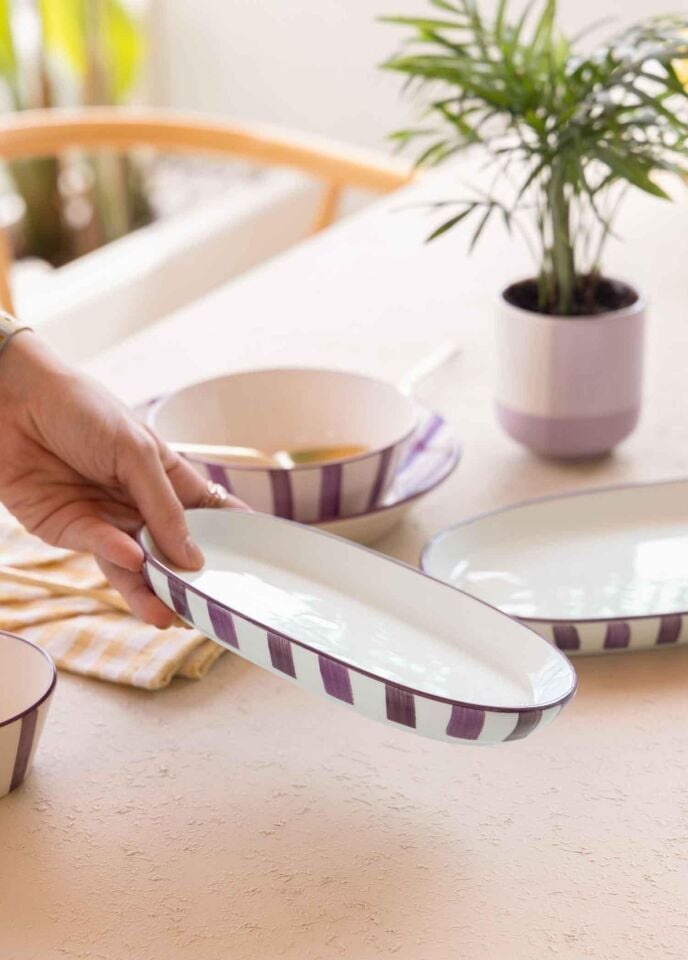 The Mia Joy Yemek Takımı 6 Kişilik 31 Parça Mor