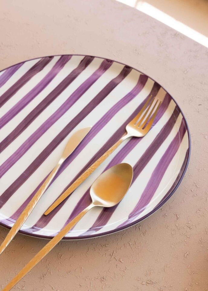 The Mia Joy Yemek Takımı 6 Kişilik 24 Parça Mor