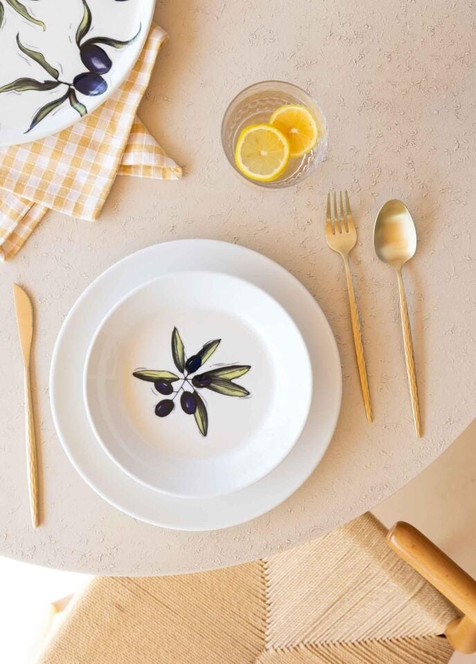 The Mia Olivos 6 Kişilik Yemek Takımı 24 Parça Set