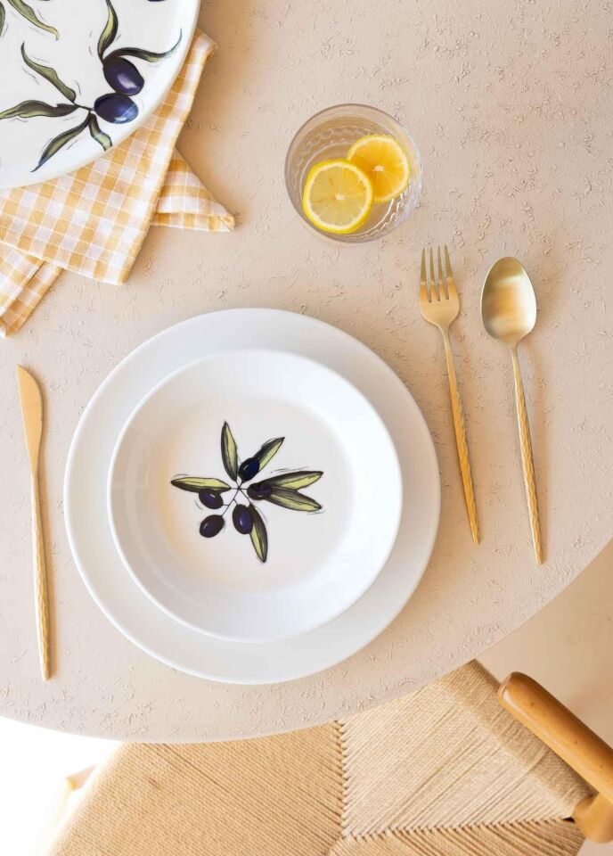 The Mia Olivos 6 Kişilik Yemek Takımı 24 Parça Set