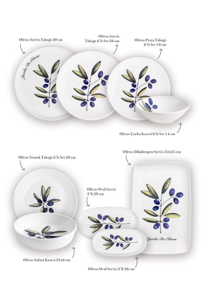 The Mia Olivos 6 Kişilik Yemek Takımı 31 Parça Set