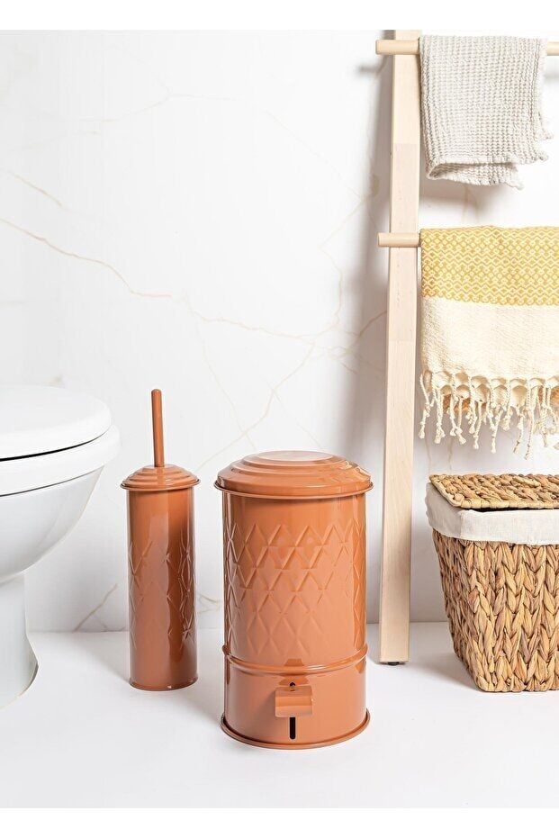 The Mia Prizma 4 Parça Terracota Full Banyo Aksesuar Seti