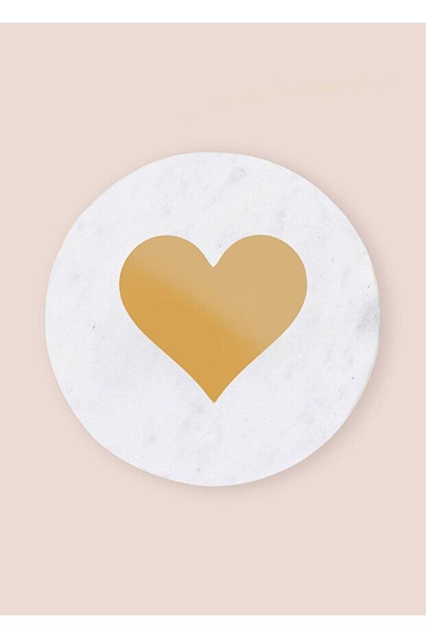 The Mia Mermer Bardak Altlığı Kalp