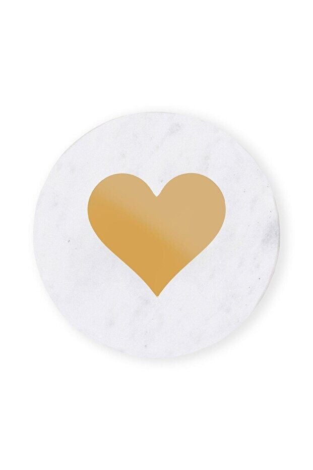 The Mia Mermer Bardak Altlığı Kalp