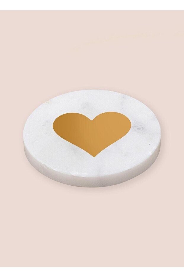 The Mia Mermer Bardak Altlığı Kalp