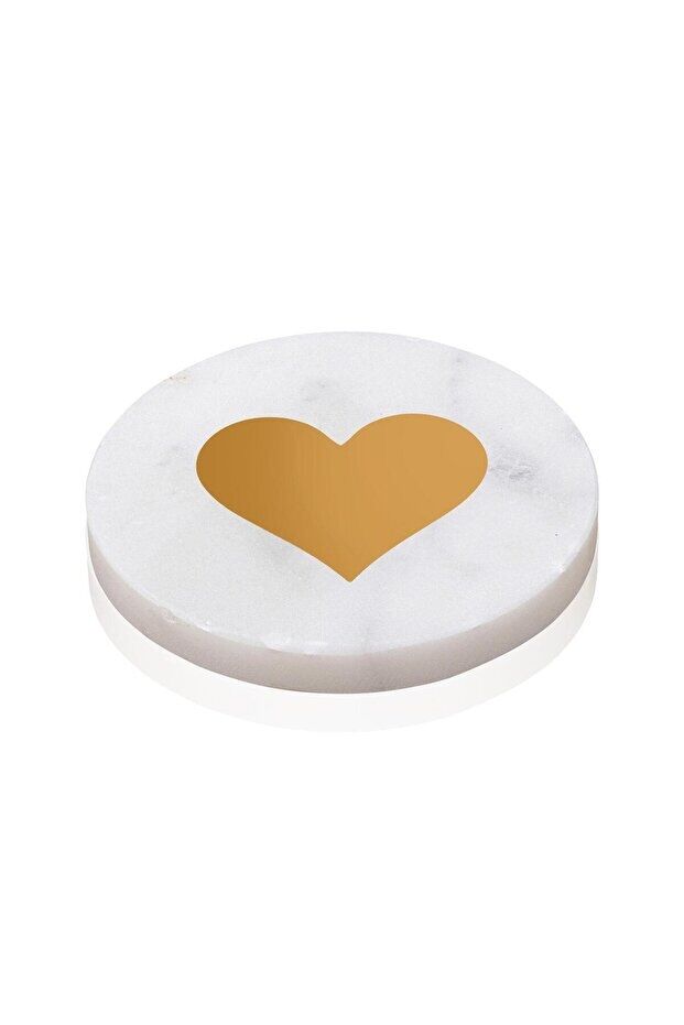 The Mia Mermer Bardak Altlığı Kalp