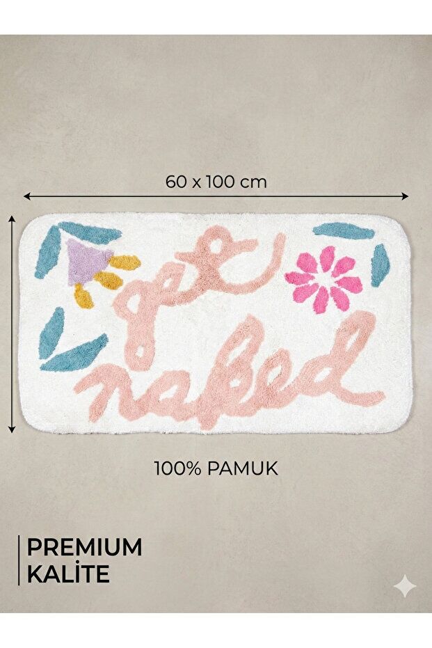 The Mia %100 Saf Pamuk Banyo Paspas Modelleri 60x100 cm 20 mm Ekstra Dolgun, Ultra Yumuşak, Kaymaz