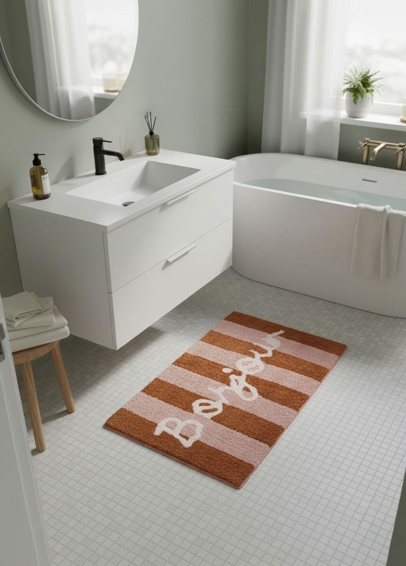 The Mia %100 Saf Pamuk Banyo Paspas Modelleri 60x100 cm 20 mm Ekstra Dolgun, Ultra Yumuşak, Kaymaz Bonjour