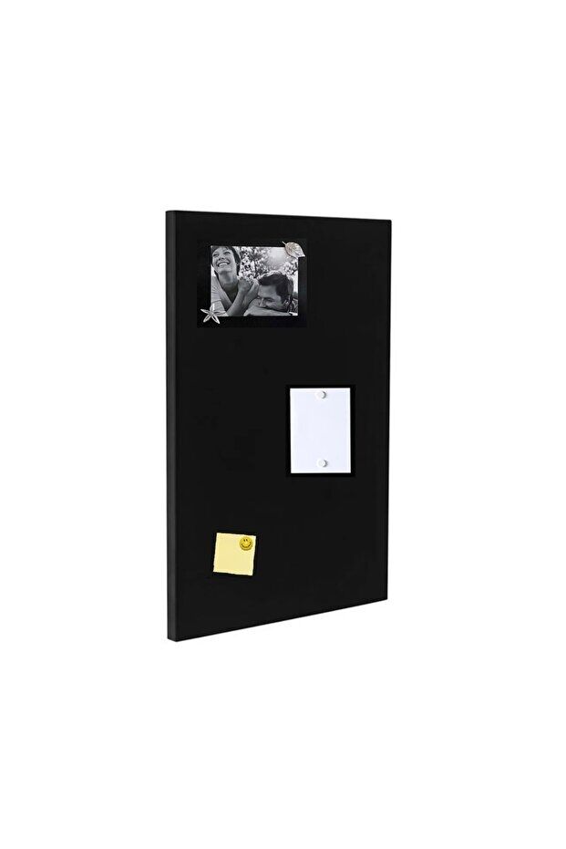 35 x 75 Cm Dekoratif Metal Mıknatıslı Pano Magnet Panosu 10 Adet Siyah Mıknatıs Hediyeli SİYAH