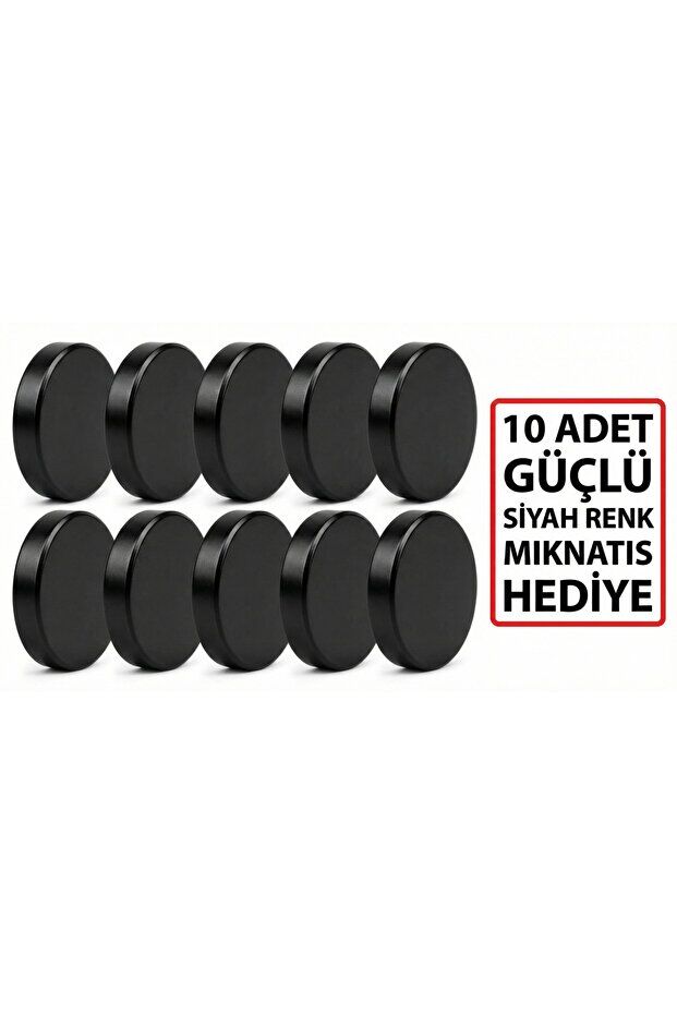 50x70 Cm  Dekoratif Metal Mıknatıslı Pano Magnet Panosu 10 Adet Siyah Mıknatıs Hediyeli SİYAH
