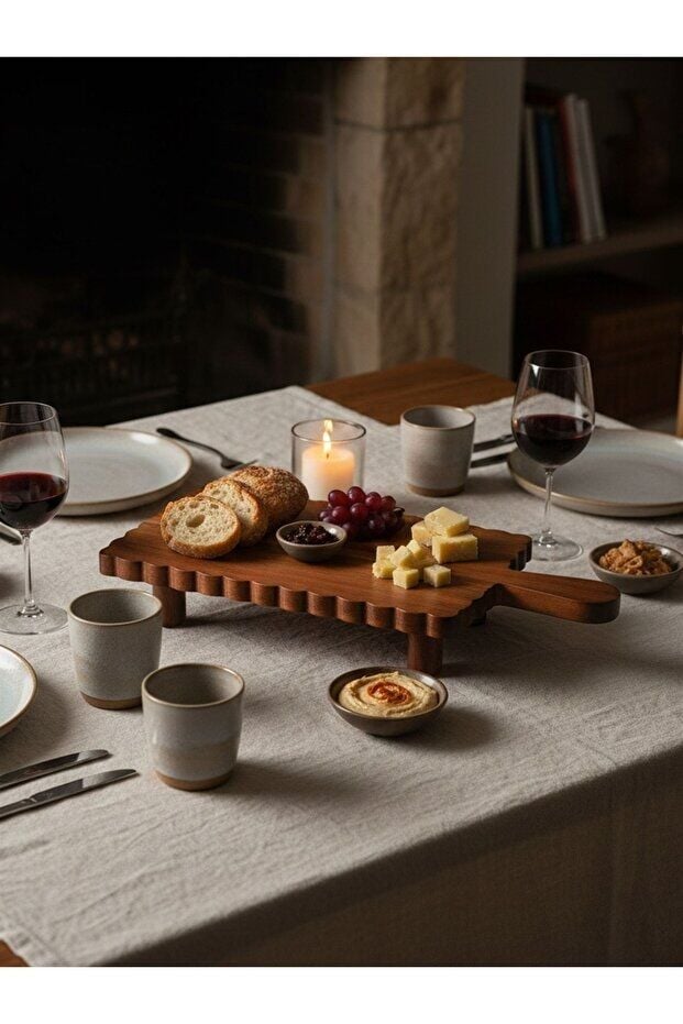 The Mia Natura Akasya Ayaklı Servis 38x20x6 cm