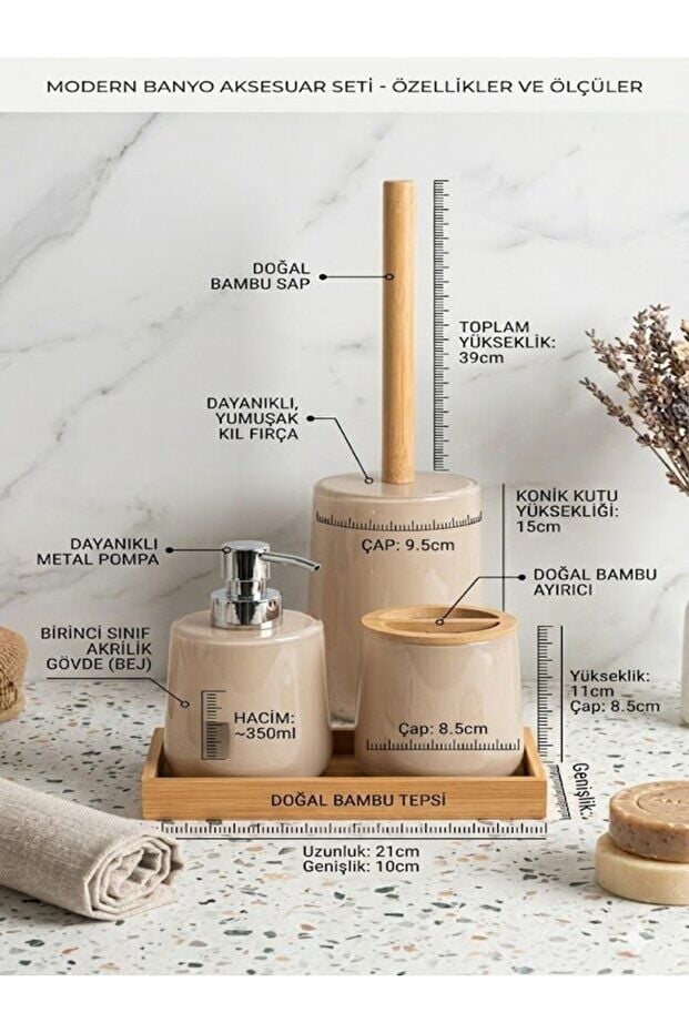 Modern Banyo Aksesuar Seti 4’lü Set