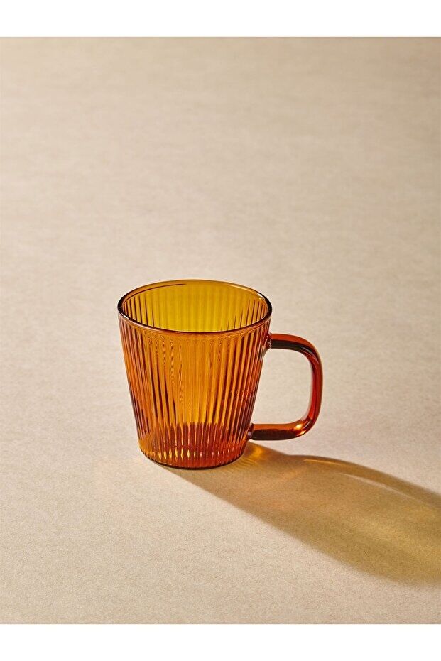 The Mia Striped Borosilikat Cam Kupa 9 x 6 x 7 cm 130 ml 4'lü Set