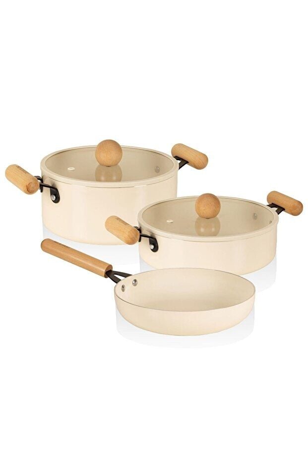 The Mia Cucina Di Mia İndüksiyon Tabanlı Seramik Tencere Tava Seti 5 Parça