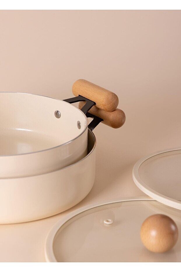 The Mia Cucina Di Mia İndüksiyon Tabanlı Seramik Tencere Tava Seti 5 Parça