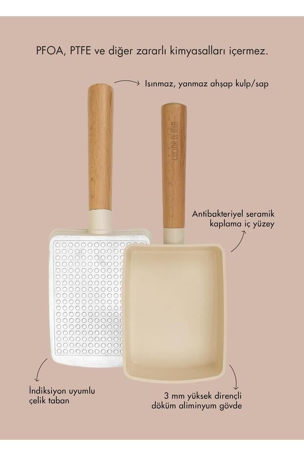 The Mia Cucina Di Mia 14 Cm Seramik Kaplama Tava