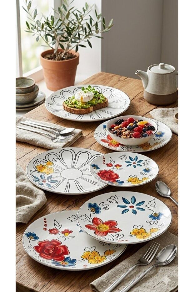 The Mia Fiore 6’lı Pasta Tabağı Seti 21 cm