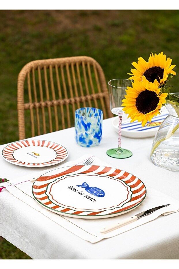 The Mia Fish Seramik Servis Tabağı 30 cm 6 lı Set