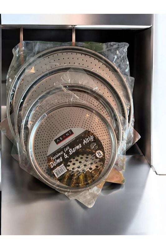 Paslanmaz Çelik 4 Lü Set Pizza Tepsisi 24-28-32-36 Cm