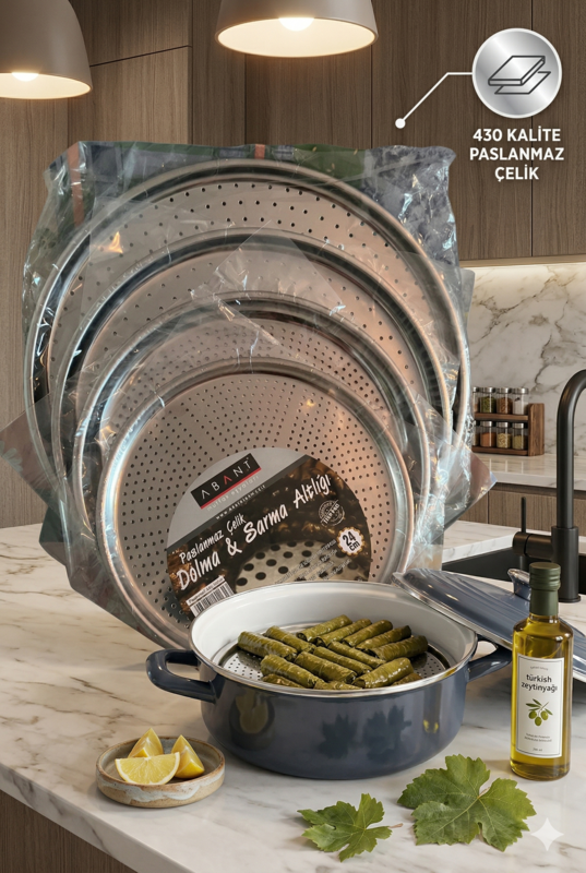 Paslanmaz Çelik 4 Lü Set Pizza Tepsisi 24-28-32-36 Cm