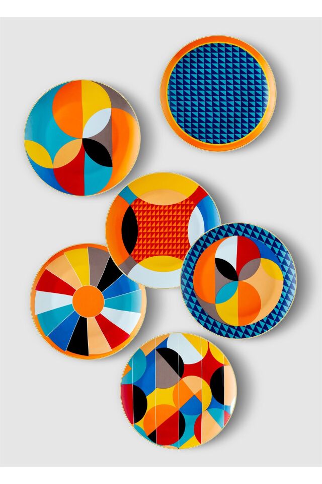 Shapes Serisi 6 Parça New Bone China Porselen Servis Tabağı Seti 27 cm