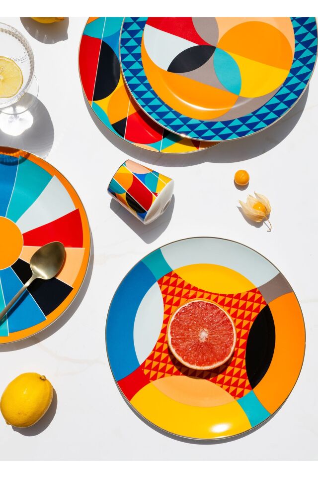 Shapes Serisi 6 Parça New Bone China Porselen Servis Tabağı Seti 27 cm
