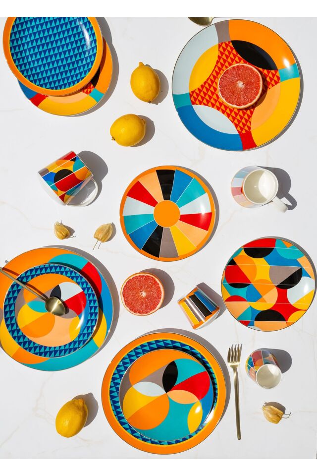 Shapes Serisi 6 Parça New Bone China Porselen Servis Tabağı Seti 27 cm