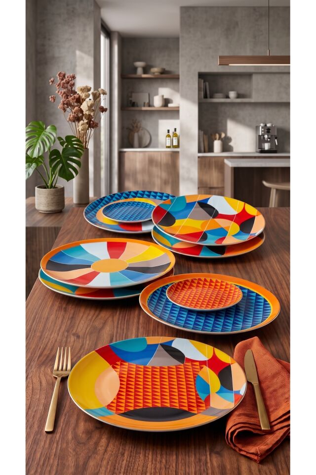 Shapes Serisi 6 Parça New Bone China Porselen Servis Tabağı Seti 27 cm